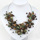 Indidan Agate and Green Opal Flower Necklace
