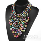 Multi-Couches Assortiment Multi Color Shell Parti collier de perles