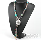 Ассорти многоцветный камень нескольких Y Форма ожерелье с кулоном форме совы