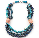Blue Series Multi Strands Natürliche Kyanite und Lapis und Türkis-Halskette