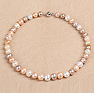 Longue Style de trois couches blanc perle d'eau douce collier de mode