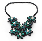 Black and Green Series Black Agate and Phoenix Flower Party Necklace