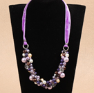 Fashion Purple Series Crystal Seashell Beads Necklace