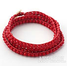 Fashion Style Tummanpunainen väri Jade Crystal Woven Wrap rannerengas rannerengas kanssa punainen vaha Thread