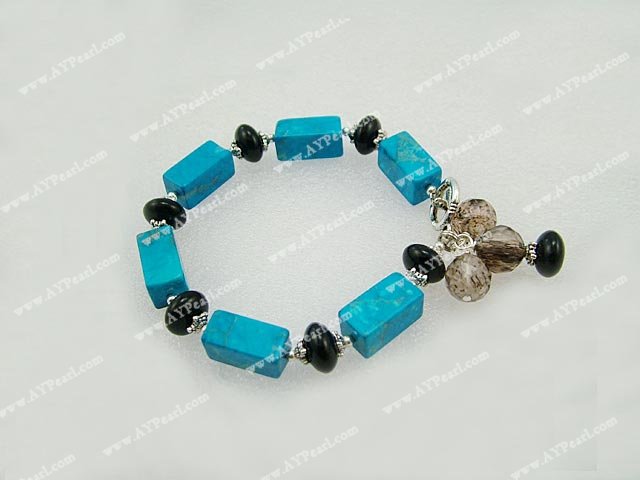 blue turquoise black gem bracelet