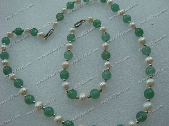 aventurine pearl set