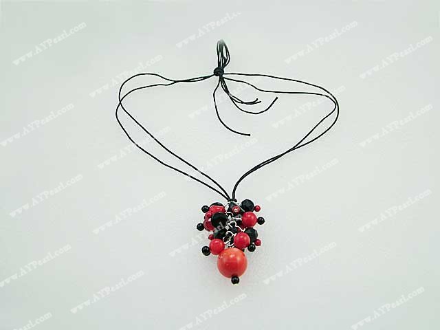 black crystal coral necklace