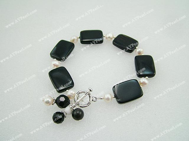 black agate pearl bracelet