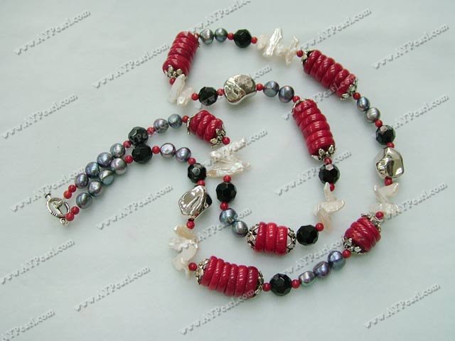 pearl coral necklace