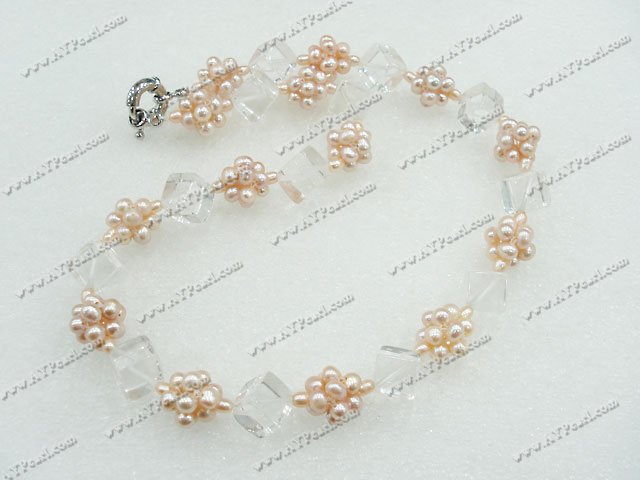 pearl white crystal necklace