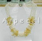 Wholesale Jewelry-Pearl yelllow crystal necklace