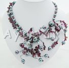 Wholesale Gemstone Necklace-garnet sea shell necklace