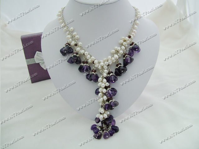 pearl amethyst necklace