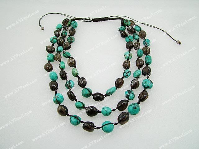 turquoise smoky quartz necklace