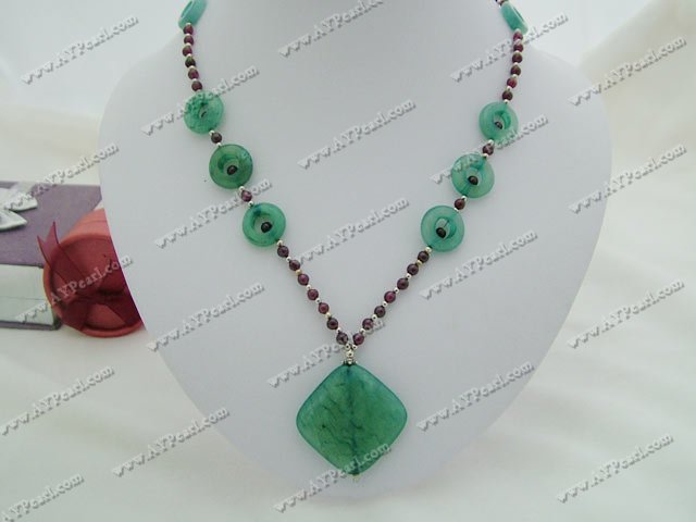 blue jasper and garnet necklace