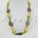 Wholesale Gemstone Necklace-olivine yellow crystal smoky quartz necklace