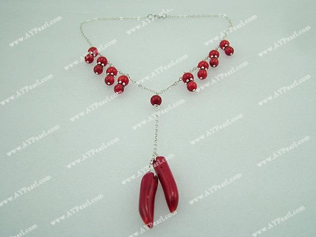 coral blood gem necklace