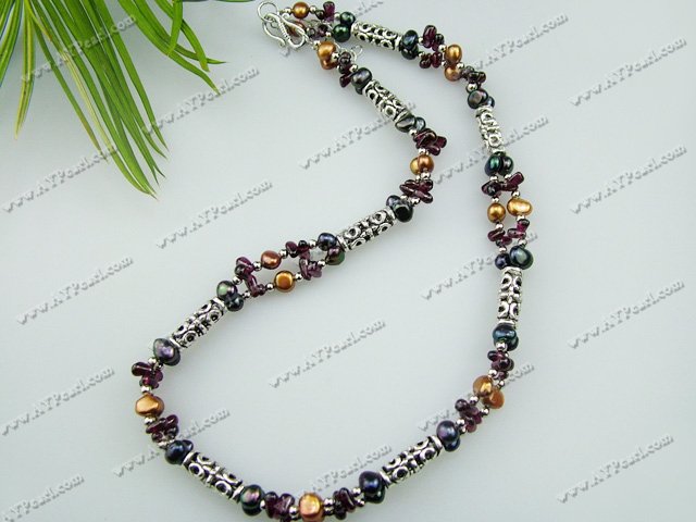 pearl garnet necklace