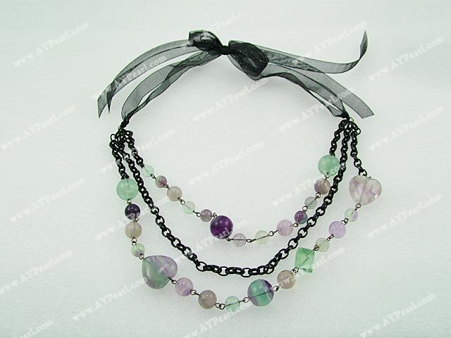 Rainbow fluorit halsband