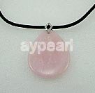 Wholesale Gemstone Necklace-rose quartz pendant necklace