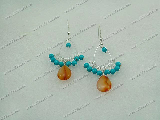 turquoise agate earring