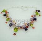 Wholesale Gemstone Necklace-pearl crystal agate colored glaze necklace