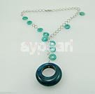 Wholesale Gemstone Necklace-blue agate blue jade necklace