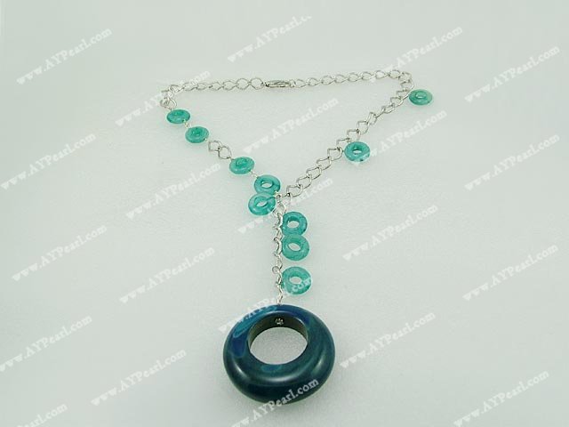 blue agate blue jade necklace