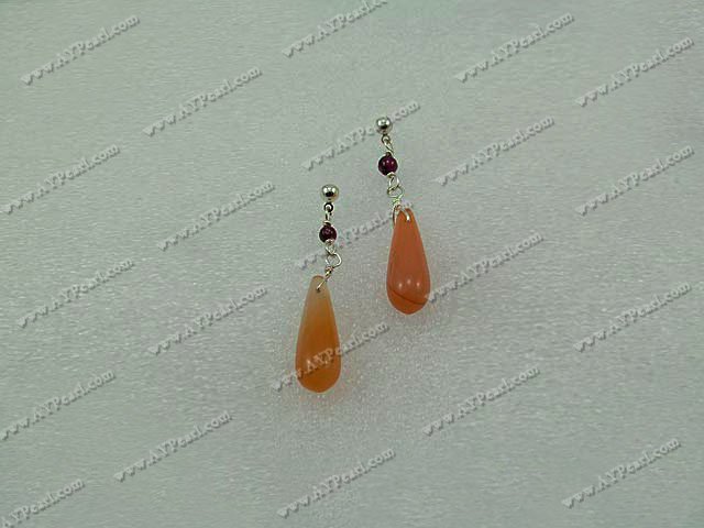 agate garnet earrings