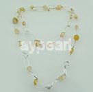 white yellow crystal necklace