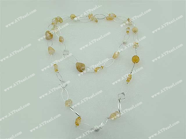 white yellow crystal necklace