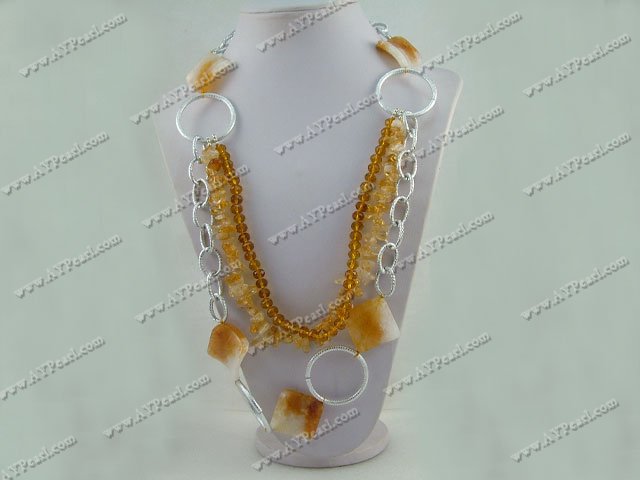 yellow jade yellow crystal necklace