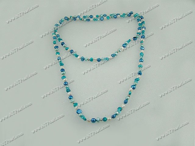 dyed pearl necklace