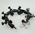 Wholesale Gemstone Bracelet-garnet black agate crystal bracelet