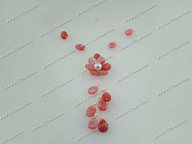 Collier quartz cerise