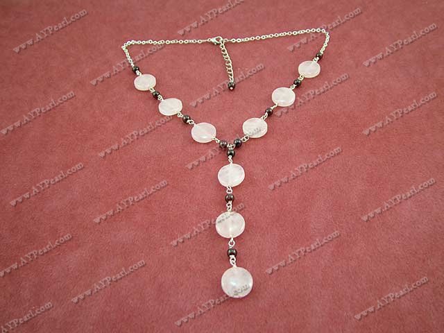 rose quartz garnet necklace