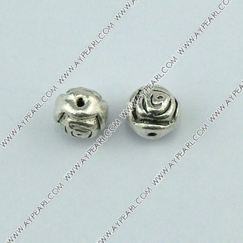 imitation silver metal beads, 10mm flower ball, sold by per pkg