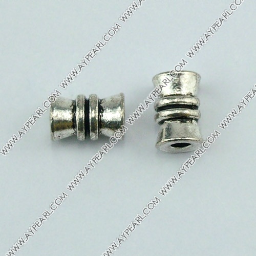 ccb imitation silver metal beads, 6*10mm tube, sold by per pkg