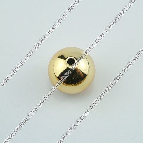 CCB imitation silver metal beads, 16mm ball, gold color, sold by per pkg