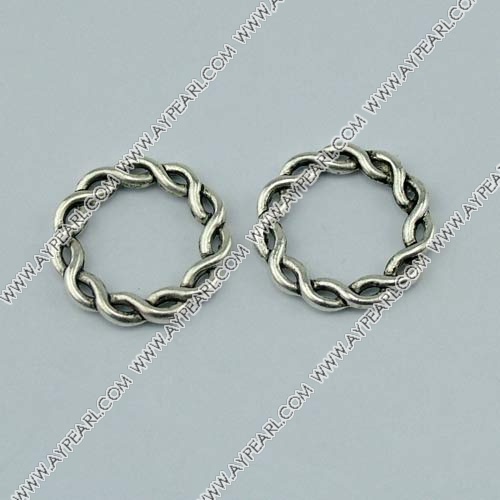 imitation silver zinc metal beads, 18mm twisted hoop, sold by per pkg