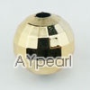 CCB imitation silver metal beads, 14mm ball, gold color, sold by per pkg