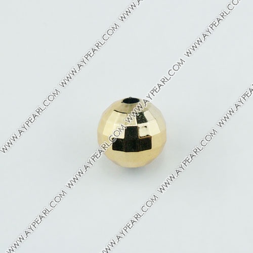 CCB imitation silver metal beads, 14mm ball, gold color, sold by per pkg