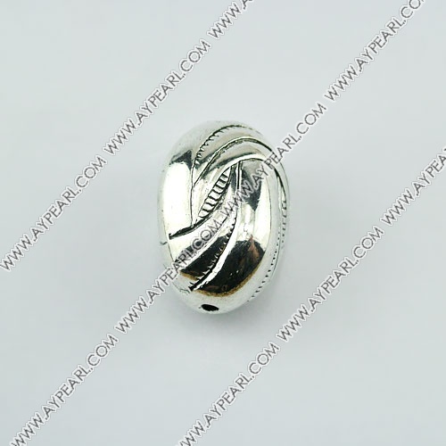 ccb imitation silver metal beads, 14*18mm oval with pattern, sold by per pkg