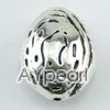 ccb imitation silver metal beads, 14mm oval, sold by per pkg