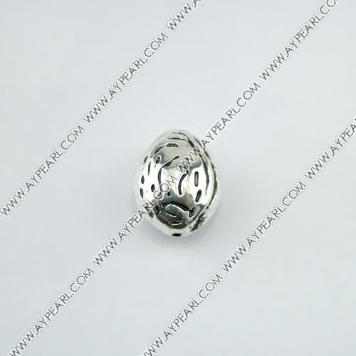 ccb imitation silver metal beads, 14mm oval, sold by per pkg