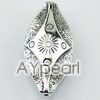 ccb imitation silver metal beads, 14*28mm shuttle shape with pattern, sold by per pkg