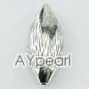 ccb imitation silver metal beads, 10*25mm shuttle shape, sold by per pkg