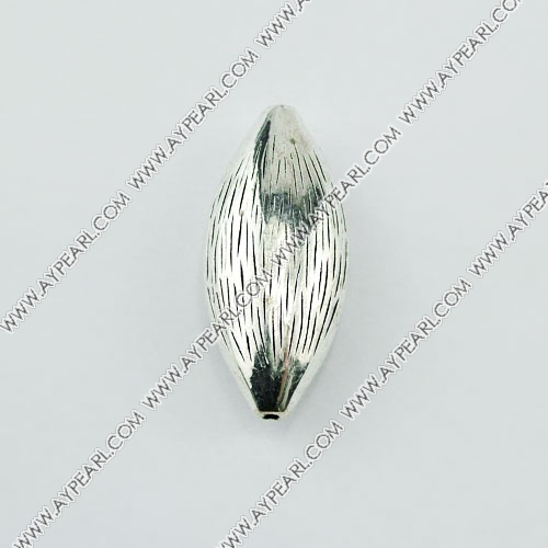 ccb imitation silver metal beads, 10*25mm shuttle shape, sold by per pkg