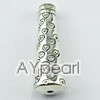 ccb imitation silver metal beads, 8*35mm tube, sold by per pkg