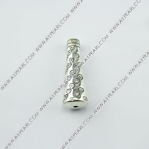 ccb imitation silver metal beads, 8*35mm tube, sold by per pkg